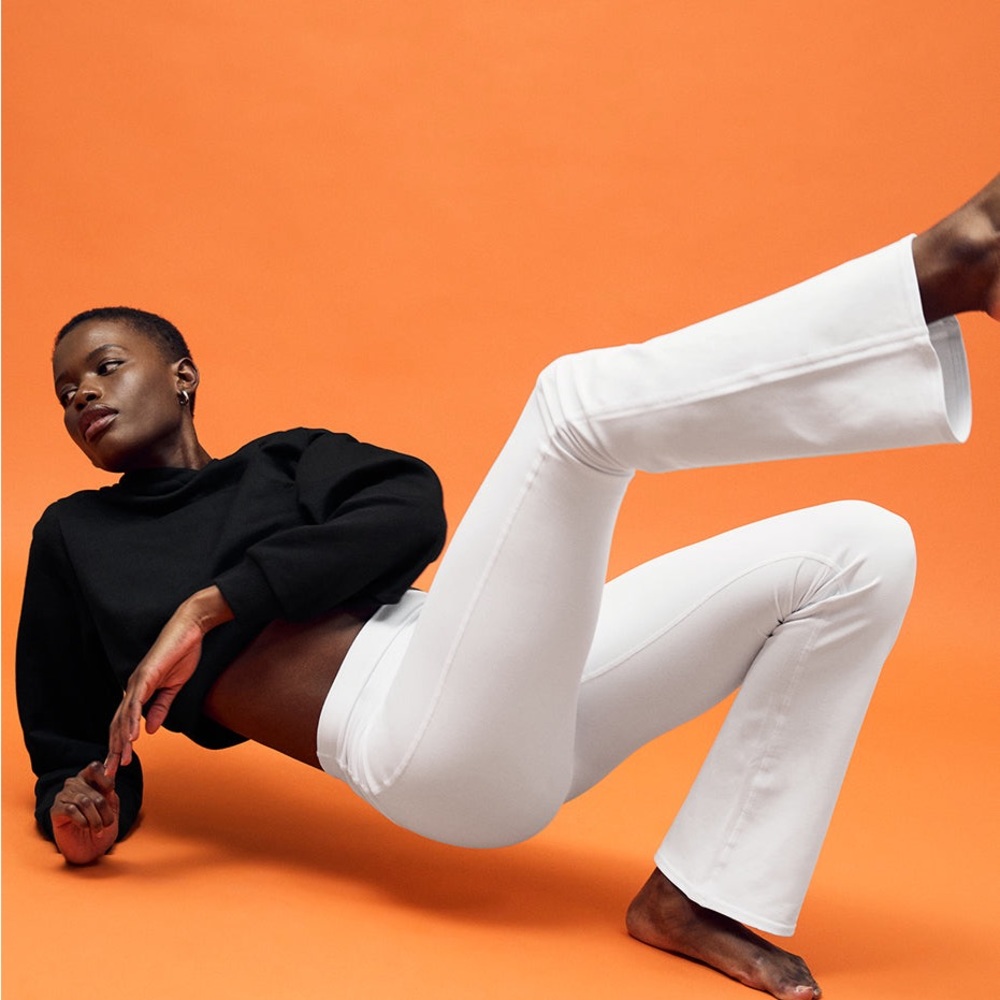 ALO Yoga White Flared Leggings